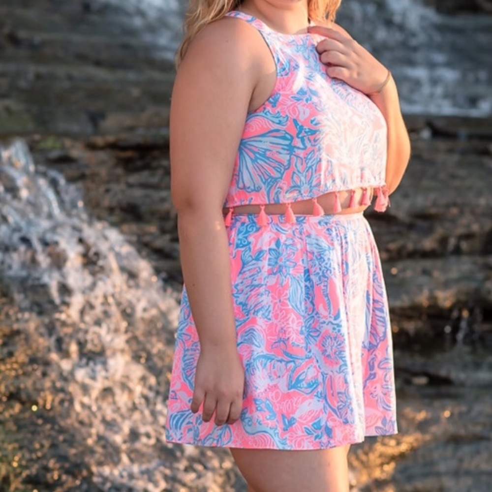 Lilly Pulitzer Selina matching two piece skirt and crop tank set in size 12